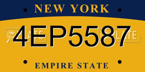 4EP5587 New York License Plate