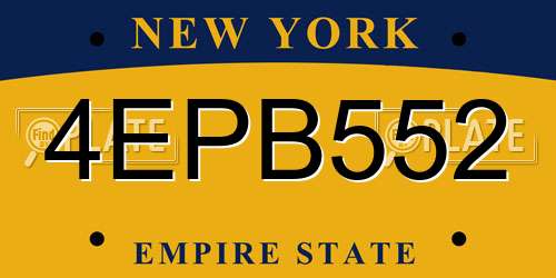 4EPB552 New York License Plate