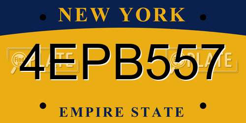 4EPB557 New York License Plate