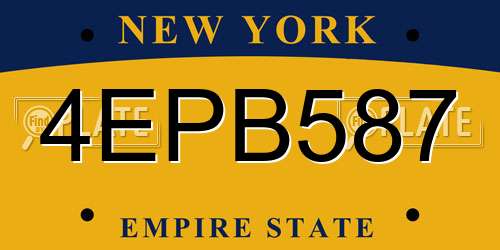 4EPB587 New York License Plate