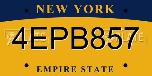 4EPB857 New York License Plate
