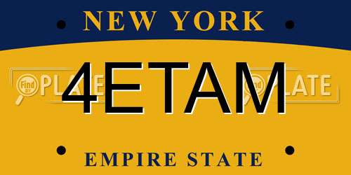 4ETAM New York License Plate