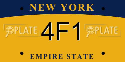4F1 New York License Plate