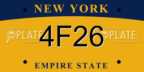 4F26 New York License Plate