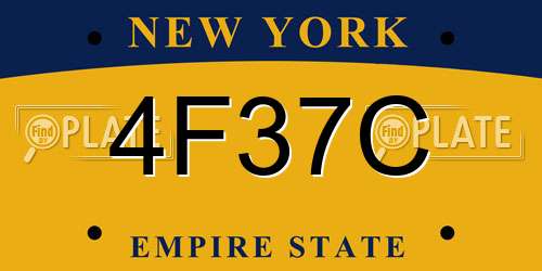 4F37C New York License Plate