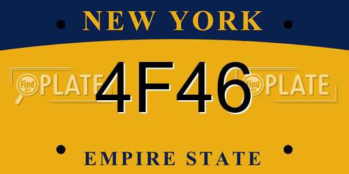 4F46 New York License Plate