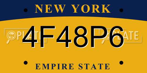 4F48P6 New York License Plate