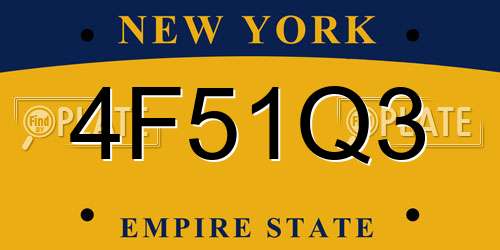 4F51Q3 New York License Plate