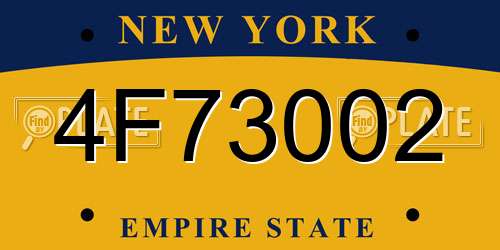 4F73002 New York License Plate