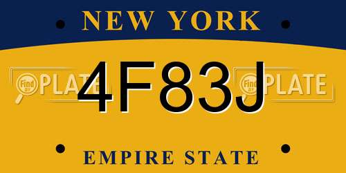4F83J New York License Plate