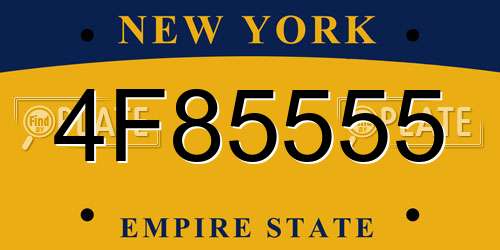4F85555 New York License Plate