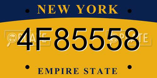 4F85558 New York License Plate