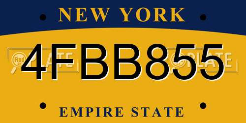 4FBB855 New York License Plate