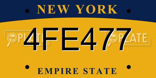 4FE477 New York License Plate