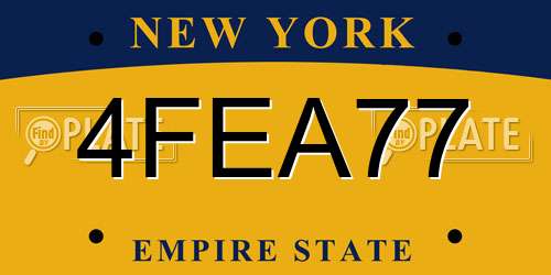 4FEA77 New York License Plate