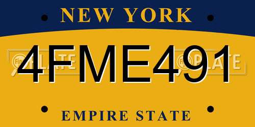 4FME491 New York License Plate