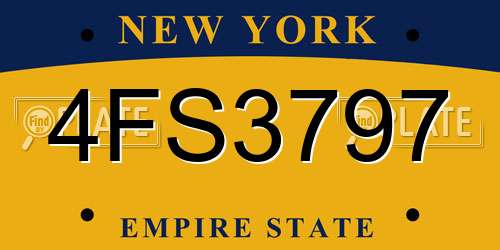 4FS3797 New York License Plate