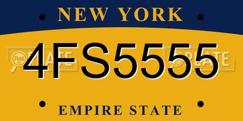 4FS5555 New York License Plate