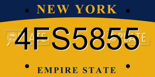 4FS5855 New York License Plate