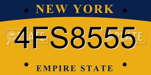 4FS8555 New York License Plate
