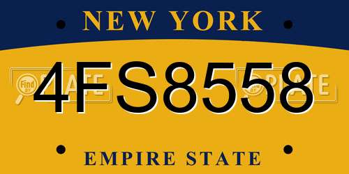 4FS8558 New York License Plate