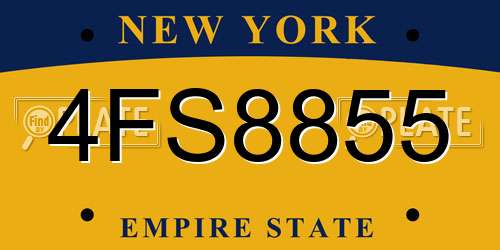 4FS8855 New York License Plate