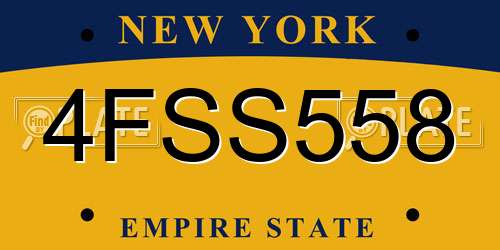 4FSS558 New York License Plate