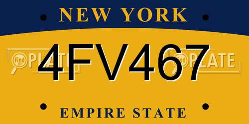 4FV467 New York License Plate