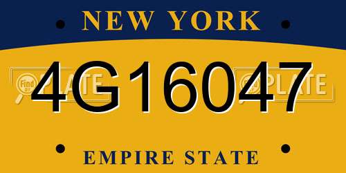 4G16047 New York License Plate