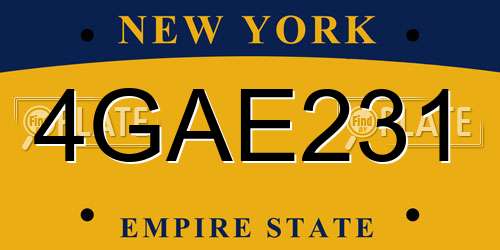 4GAE231 New York License Plate