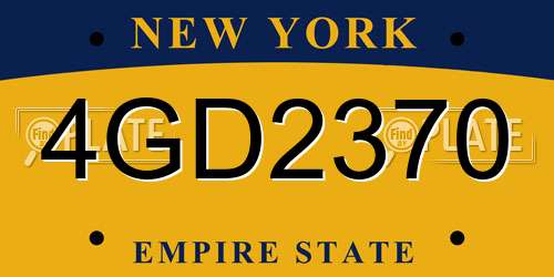 4GD2370 New York License Plate