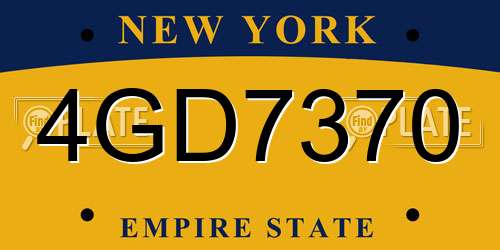 4GD7370 New York License Plate