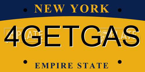 4GETGAS New York License Plate