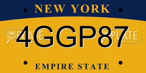 4GGP87 New York License Plate