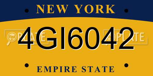 4GI6042 New York License Plate