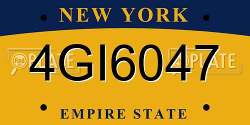 4GI6047 New York License Plate