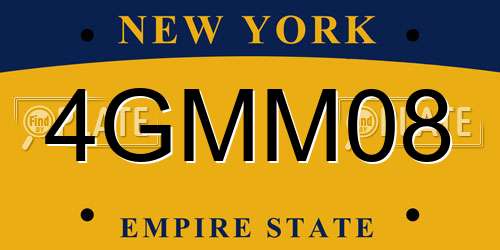 4GMM08 New York License Plate