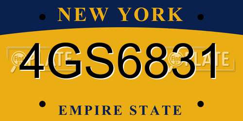 4GS6831 New York License Plate