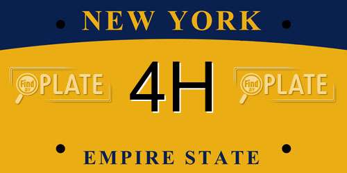 4H New York License Plate