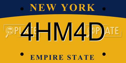 4HM4D New York License Plate