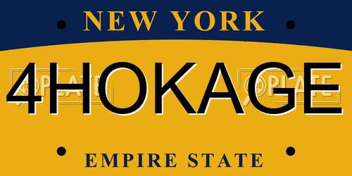 4HOKAGE New York License Plate