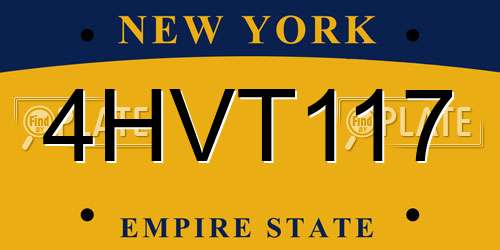 4HVT117 New York License Plate
