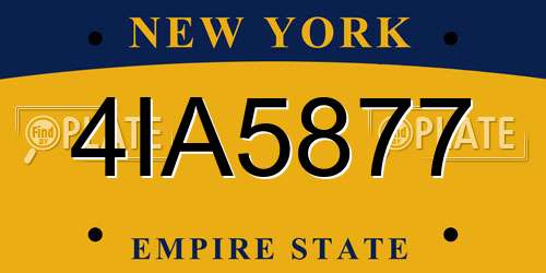 4IA5877 New York License Plate