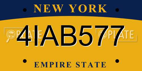4IAB577 New York License Plate