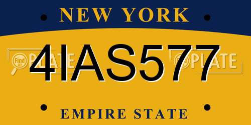 4IAS577 New York License Plate