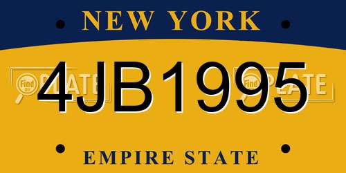 4JB1995 New York License Plate