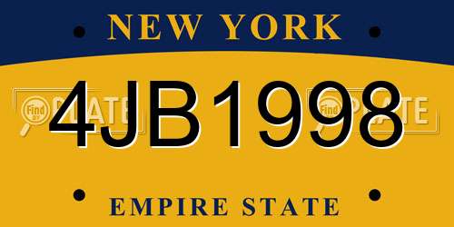 4JB1998 New York License Plate