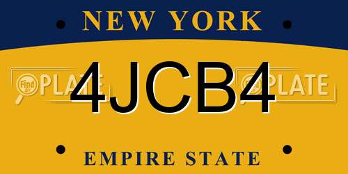 4JCB4 New York License Plate