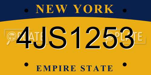 4JS1253 New York License Plate