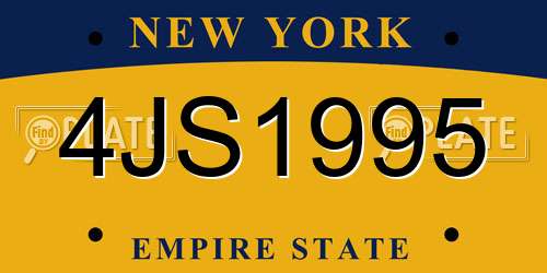 4JS1995 New York License Plate